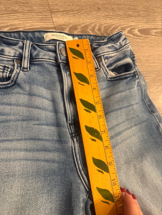 Hidden Jeans Light Wash Distressed Straight Leg Raw Hem Size 25/5 Y2K - Picture 6 of 7